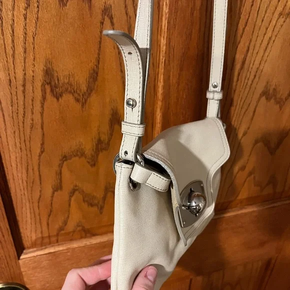 Cream Furla Leather Crossbody Bag - Picture 2 of 5